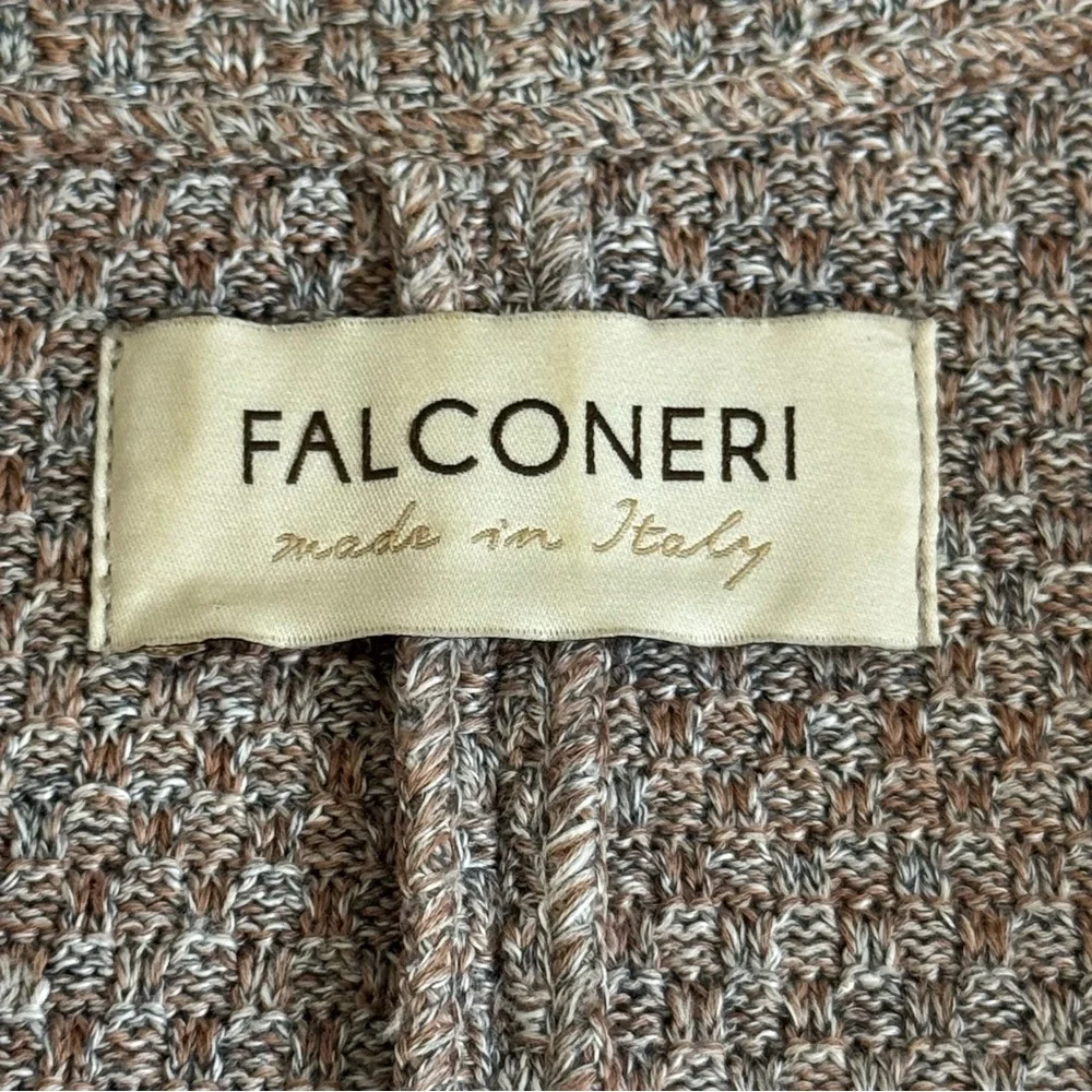 Falconeri Italy Cotton Linen Knit Blazer Small Beige Mélange - Picture 4 of 13